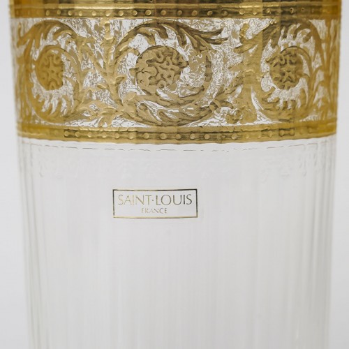 silverware & tableware  - Saint Louis - 6 Tumblers + 1 Decanter Thistle Engraved Clear Gilded Crystal