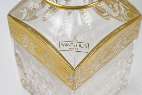 Saint Louis - 6 Tumblers + 1 Decanter Thistle Engraved Clear Gilded Crystal - 