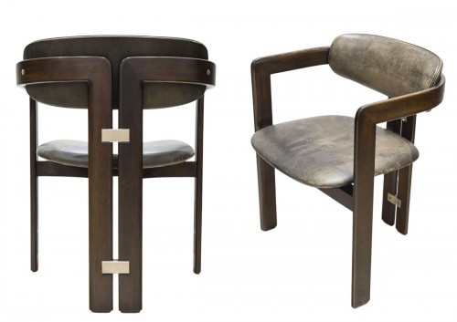 Paire de Chaises fauteuils Pamplona de Savini - Edition Pozzi