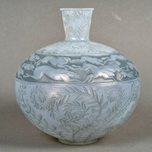 1923 René Lalique - Vase Lièvres - Verrerie, Cristallerie Style Art Déco