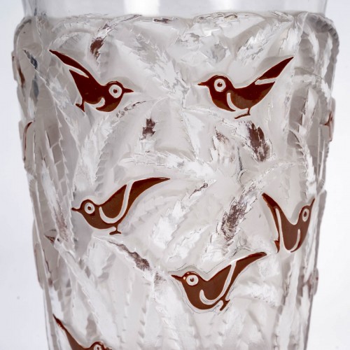 Glass & Crystal  - 1930 René Lalique - Brown Enamel Borneo Vase