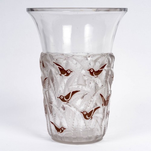 Art Déco - 1930 René Lalique - Brown Enamel Borneo Vase