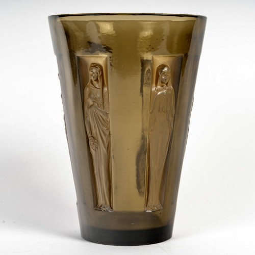 1912 René Lalique - Six Figurines Vase - Glass & Crystal Style Art Déco
