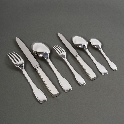 Jean E. Puiforcat - Art Deco Cutlery Flatware Set Menton Sterling Silver  - silverware & tableware Style Art Déco