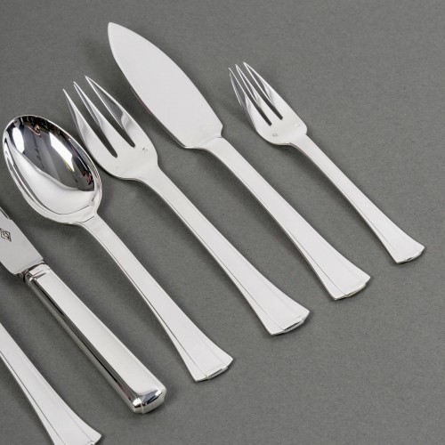 Jean E. Puiforcat - Art Deco Cutlery Flatware Set Dinard Sterling Silver  - 