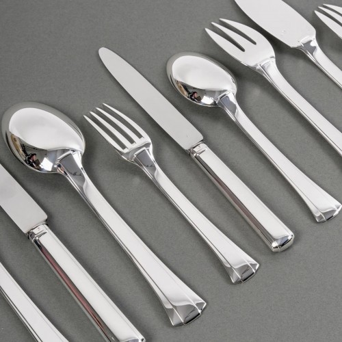 Jean E. Puiforcat - Art Deco Cutlery Flatware Set Dinard Sterling Silver  - Art Déco