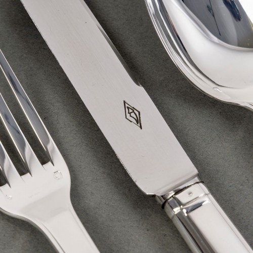 Antiquités - Jean E. Puiforcat - Art Deco Cutlery Flatware Set Dinard Sterling Silver 