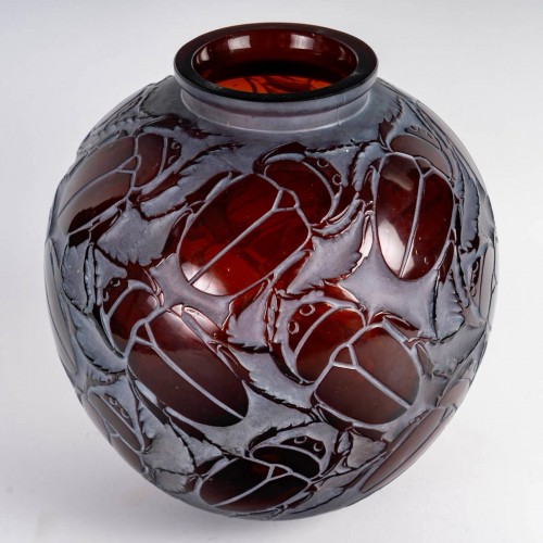 1923 René Lalique - Vase Gros Scarabées - Verrerie, Cristallerie Style Art Déco