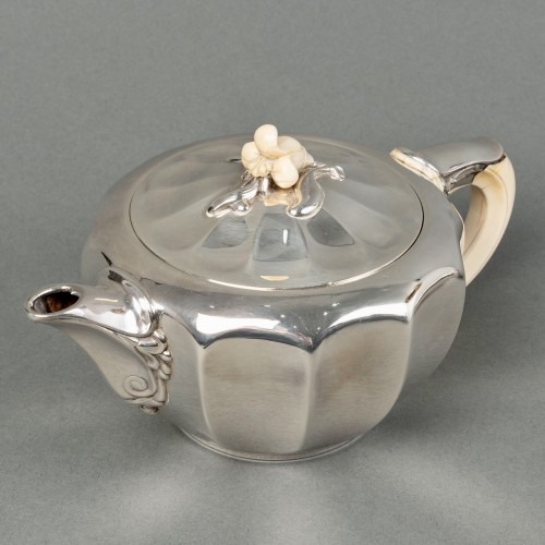 1922 Jean E. Puiforcat - Art Nouveau Tea Coffee Set Sterling Silver Ivory - Art nouveau