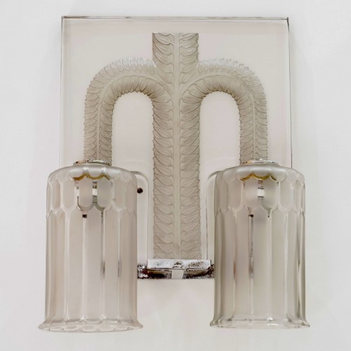 1928 René Lalique - Pair Of Sconces Wall Lights Saint - Lighting Style Art Déco