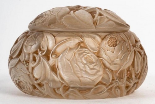 1927 René Lalique - Box Dinard Roses Flowers  - Glass & Crystal Style Art Déco