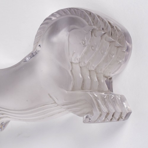 1928 René Lalique - Car Mascot Cinq Chevaux 5 Horses - Glass & Crystal Style Art Déco