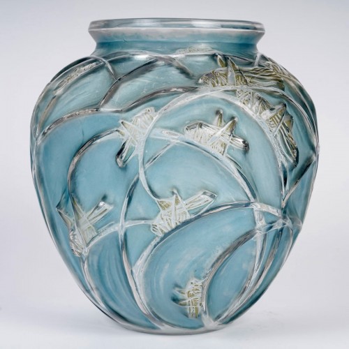 1912 René Lalique - Vase Sauterelles - Verrerie, Cristallerie Style Art nouveau