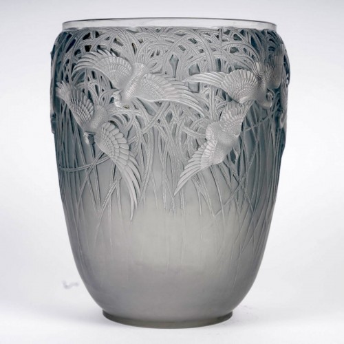 1926 René Lalique - Vase Aigrettes Frosted - Glass & Crystal Style Art Déco