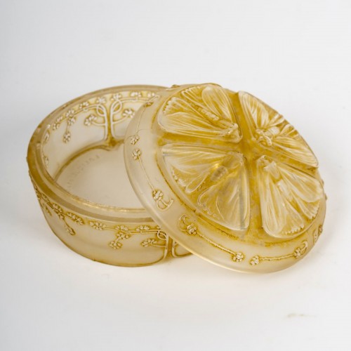 1911 René Lalique - Boîte Quatre Papillons - Verrerie, Cristallerie Style Art nouveau