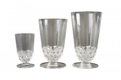 1930 René Lalique - Glasses Saint Cyr Glass 24 Pieces