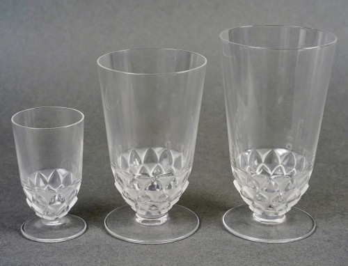 1930 René Lalique - Glasses Saint Cyr Glass 24 Pieces - silverware & tableware Style Art Déco