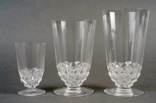 1930 René Lalique - Glasses Saint Cyr Glass 24 Pieces - Art Déco