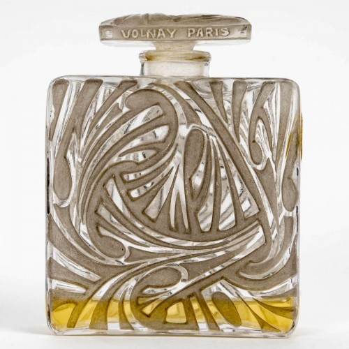 Glass & Crystal  - 1920 André Jollivet - Perfume Bottle Yapana Glass With Grey Patina Volnay