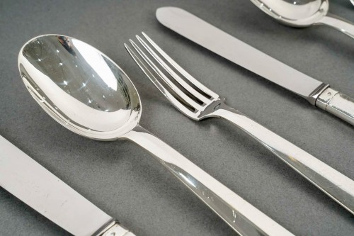 silverware & tableware  - Jean Tetard Art Deco Moderniste Cutlery Flatware Set Nice Sterling Sterling