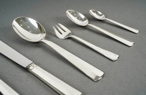 Jean Tetard Art Deco Moderniste Cutlery Flatware Set Nice Sterling Sterling - 