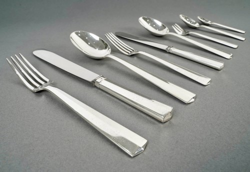 Jean Tetard Art Deco Moderniste Cutlery Flatware Set Nice Sterling Sterling - Art Déco