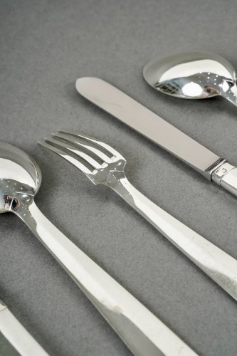 Antiquités - Jean Tetard Art Deco Moderniste Cutlery Flatware Set Nice Sterling Sterling