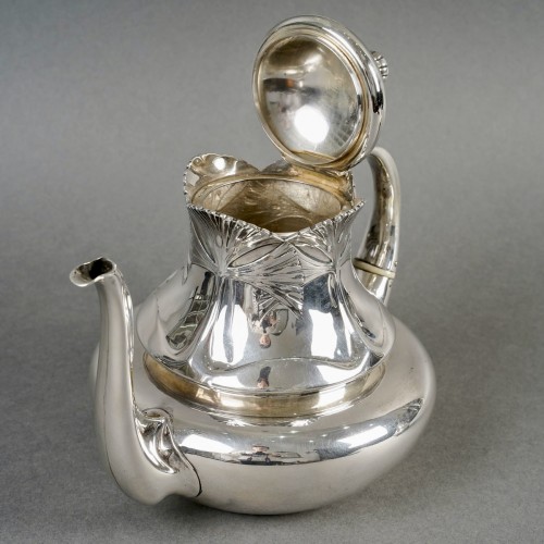 Antiquités - 1900 Alphonse Debain - Art Nouveau Papyrus Tea Coffee Set Sterling Silver 