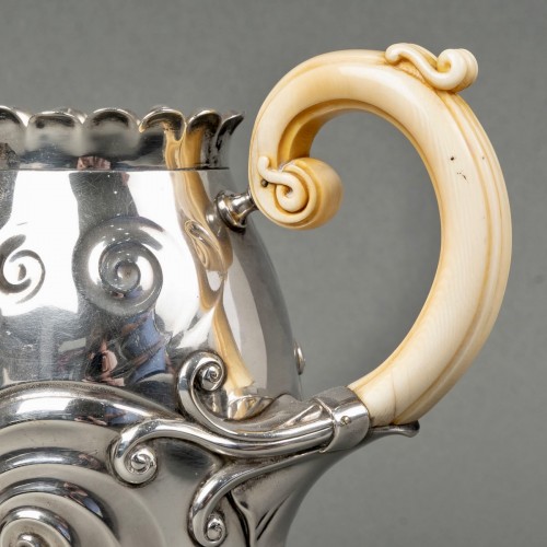 1900 Bonvallet et Cardeilhac - Service thé café art nouveau argent massif et ivoire - Art nouveau