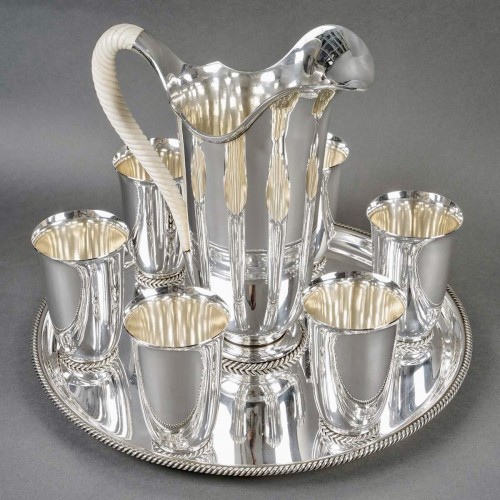 1950 Wolfers - Service à orangeade hollywood regency argent massif et ivoire - Argenterie et Arts de la table Style Années 50-60