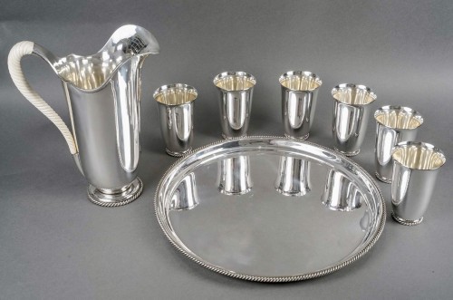 silverware & tableware  - 1950 Wolfers - Orangeade Set Hollywood Regency Sterling Silver And Ivory