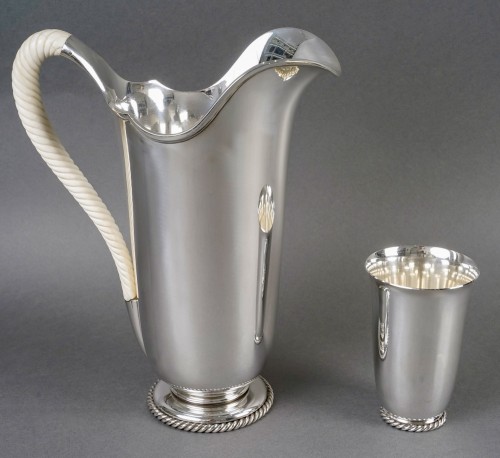 20th century - 1950 Wolfers - Orangeade Set Hollywood Regency Sterling Silver And Ivory