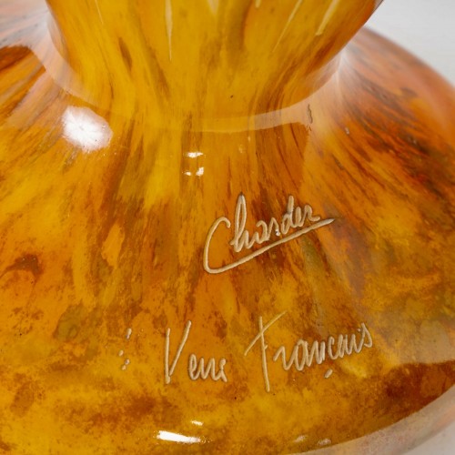 Charder Le Verre Français - Vase Fougères - Art Déco