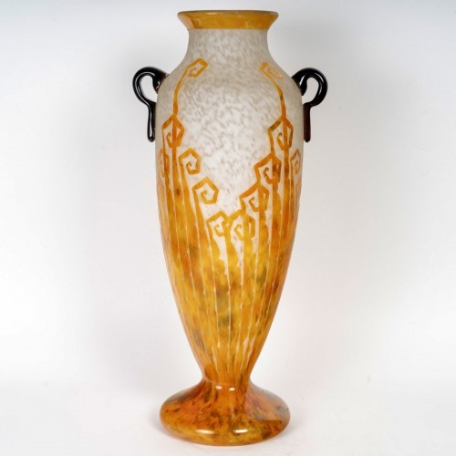 Art Déco - Charder Le Verre Français - Vase Fougères