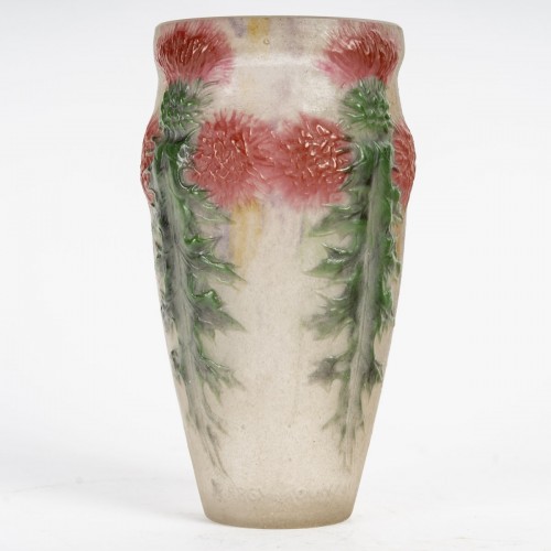 Glass & Crystal  - 1920 Gabriel Argy Rousseau - Vase Red Thistles Chardons Rouges