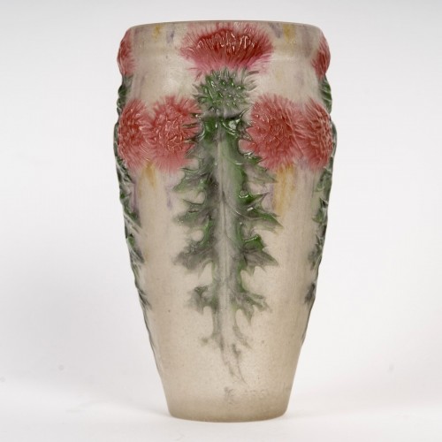 Art Déco - 1920 Gabriel Argy Rousseau - Vase Red Thistles Chardons Rouges