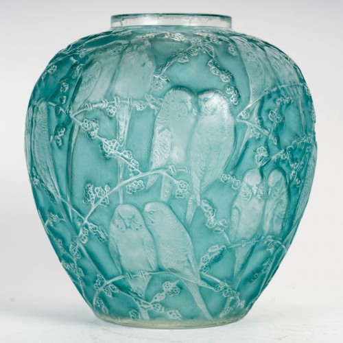 Art nouveau - 1919 René Lalique - Vase Perruches