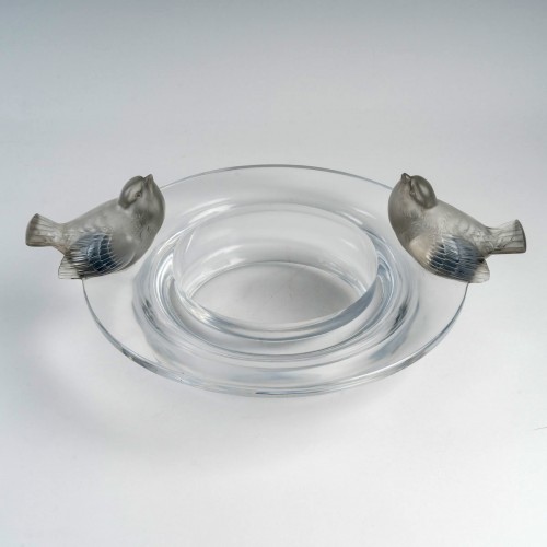 Glass & Crystal  - 1930 René Lalique - Bowl Deux Moineaux Moqueurs Sparrows