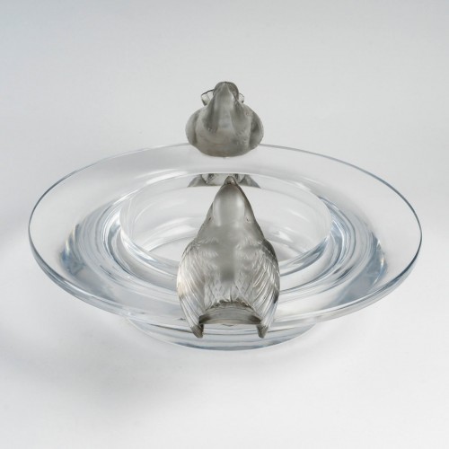 1930 René Lalique - Bowl Deux Moineaux Moqueurs Sparrows - 