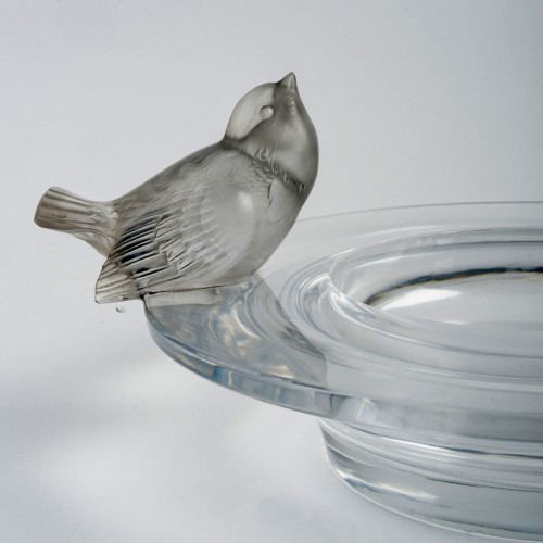 1930 René Lalique - Bowl Deux Moineaux Moqueurs Sparrows - Art Déco