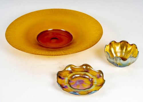 Verrerie, Cristallerie  - 1900 Louis Comfort Tiffany - Service Bols, assiettes et coupe