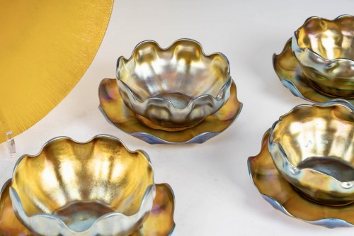 XXe siècle - 1900 Louis Comfort Tiffany - Service Bols, assiettes et coupe