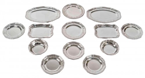 Puiforcat - Set Of Plates Dishes Elysée Sterling Silver - 13 Pieces