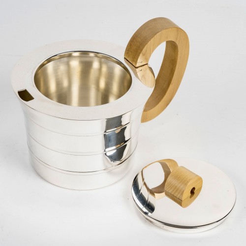 Antiquités - 1936 Jean E. Puiforcat - Tea &amp; Coffee Set Epsilon Sterling Silver &amp; Walnut