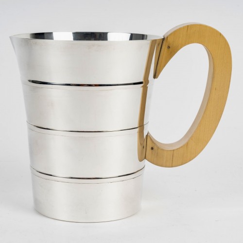 20th century - 1936 Jean E. Puiforcat - Champagne Ice Bucket And Pitcher Epsilon Sterling 