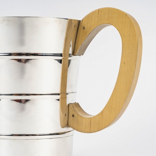 1936 Jean E. Puiforcat - Champagne Ice Bucket And Pitcher Epsilon Sterling  - Art Déco