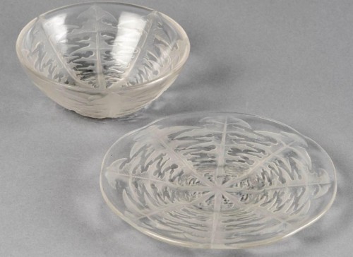 Glass & Crystal  - 1921 René Lalique - 10 Plates &amp; 10 Bowls Pissenlit Dandelion  