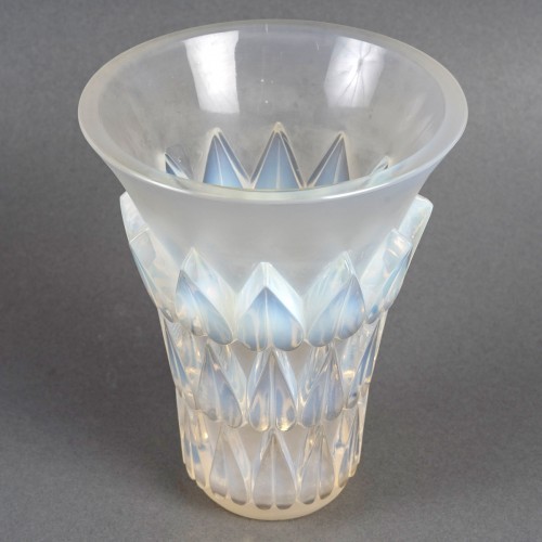 1934 René Lalique - Vase Feuilles Leaves  - Glass & Crystal Style Art Déco