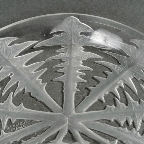 Art Déco - 1924 Rene Lalique - 6 Salad Crescent Plates Pissenlit Dandelion 