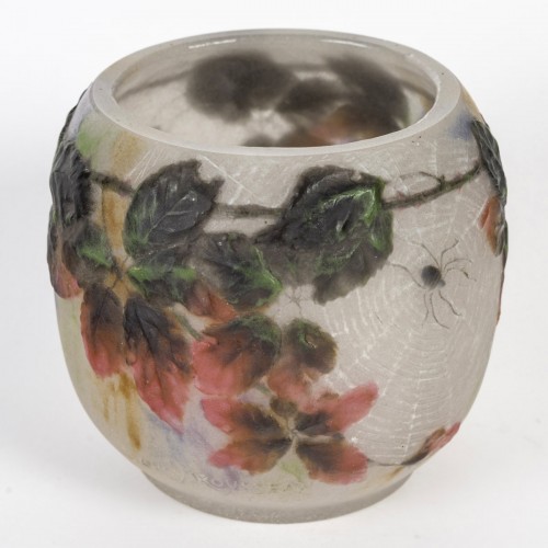 Verrerie, Cristallerie  - 1920 Gabriel Argy Rousseau - Vase "Araignées et Ronces" en pâte de verre